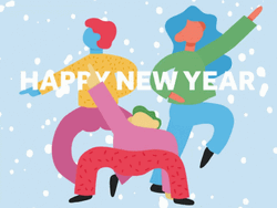 Three People Dancing Happy New Year Animated GIF