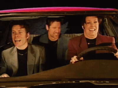 Three People In Car Including Woman GIF
