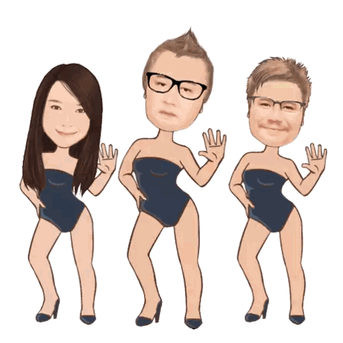 Three People In Swimsuits Sticker