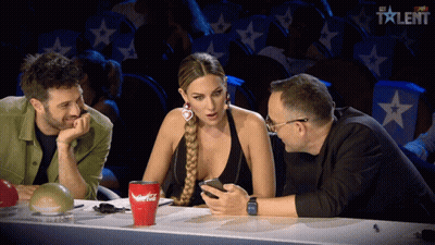 Three People Sitting At Table With Coca Cola GIF