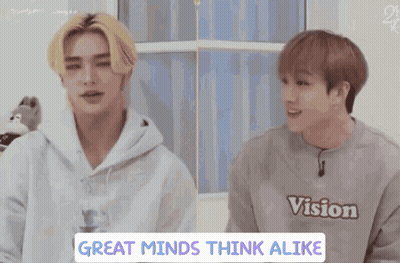 Three People Sitting In Chairs Great Minds Think Alike GIF