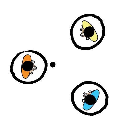 Three People Sitting In Circle Sticker