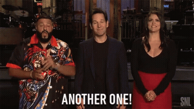 Three People Standing Together Saying Another One GIF