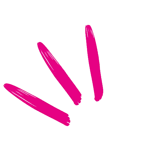 Three Pink Brush Strokes Sticker