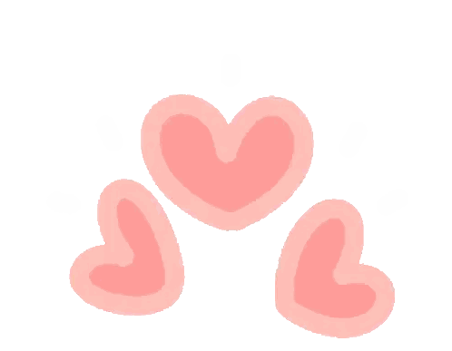 Three Pink Hearts With L Sticker
