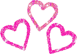 Three Pink Hearts With Sparkles Sticker