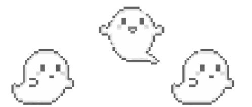 Three Pixel Art Ghosts Sticker