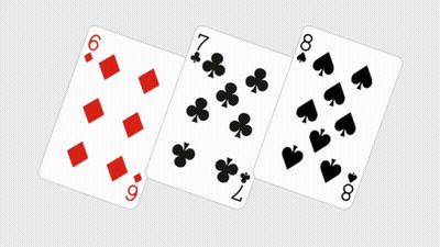 Three Playing Cards With Numbers 6 7 8 9 GIF