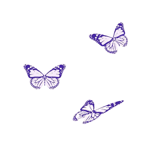 Three Purple Butterflies Flying In Circle Sticker