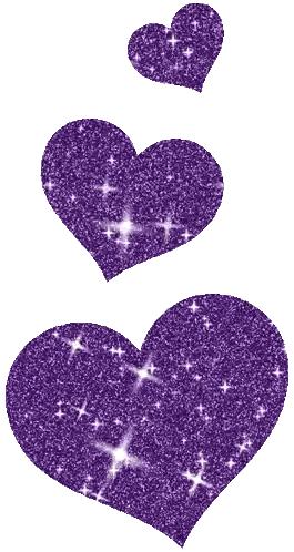 Three Purple Hearts Stacked Sticker