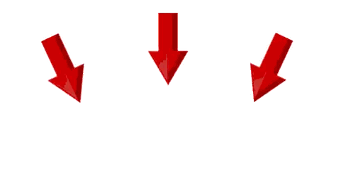 Three Red Arrows Pointing Opposite Ways Sticker