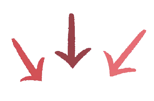Three Red Arrows Pointing Opposite Ways Sticker