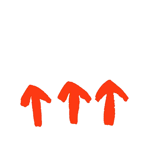 Three Red Arrows Pointing Up Sticker