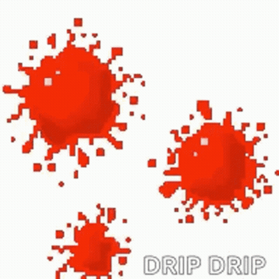 Three Red Blood Drops Pixel Art GIF