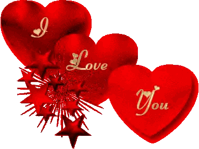 Three Red Hearts Saying I Love You Sticker