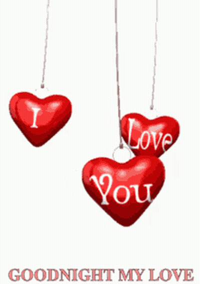 Three Red Hearts Saying I Love You GIF
