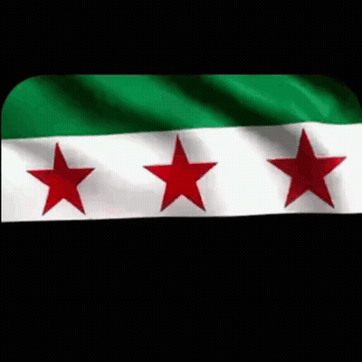 Three Red Stars On Green And White Flag GIF