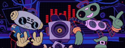 Three Robots With Speaker GIF