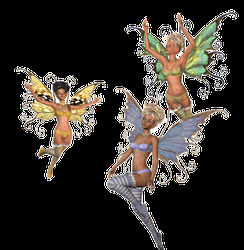 Three Sexy Fairy Flying  GIF
