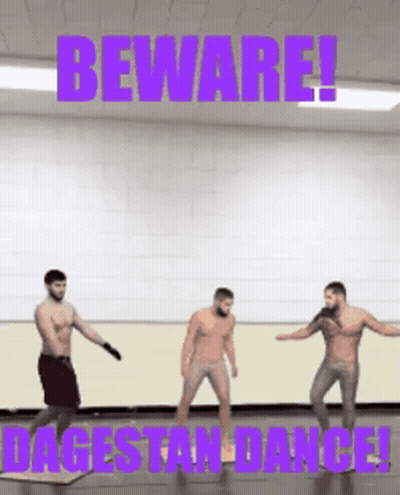 Three Shirtless Men Beware Dagestan Dance GIF