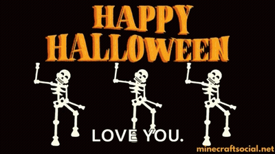 Three Skeletons Dancing Happy Halloween Love You GIF