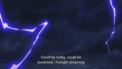 Three Skeletons Dancing In Front Of Lightning GIF
