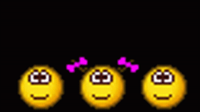 Three Smiley Faces Surrounded By 10 And 10 Signs GIF