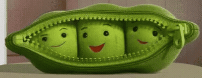 Three Smiling Peas In A Pod GIF