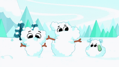 Three Snowmen In Snow GIF