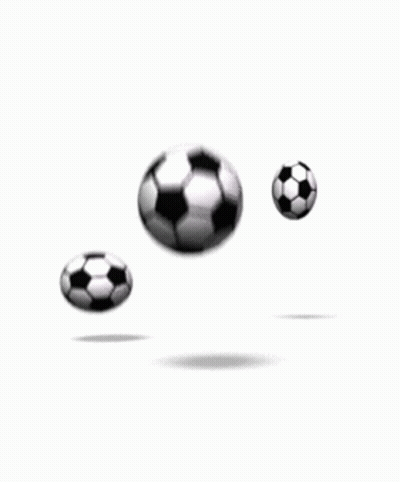 Three Soccer Balls Falling GIF