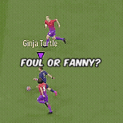 Three Soccer Players Playing Game With Foul Or Fanny GIF