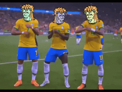 Three Soccer Players With Cartoon Faces On Their Jerseys One With The Number 7 GIF