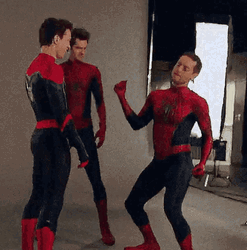 Three Spider Man Dancing Tobey GIF