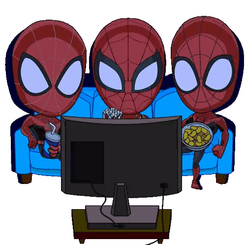 Three Spider-Men Watching TV Sticker