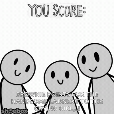 Three Stick Figures Are Holding Up A Sign That Says 10 GIF