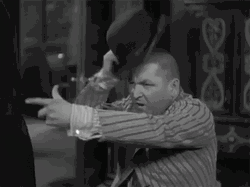 Three Stooges Curley Myers Finger Gun GIF