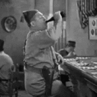 Three Stooges Curly Drinking Spin GIF