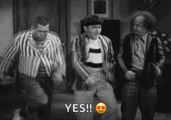 Three Stooges Running Yes Meme GIF