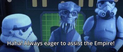 Three Stormtroopers Haha Always Eager To Assist The Empire GIF