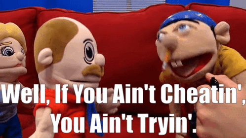 Three Stuffed Animals On Red Couch GIF