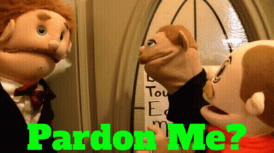 Three Stuffed Animals Saying Pardon Me GIF