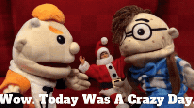 Three Stuffed Animals Saying Wow Today Was A Crazy Day GIF