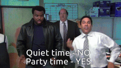 Three Suited Men Dancing Quiet Time No Party Yes GIF
