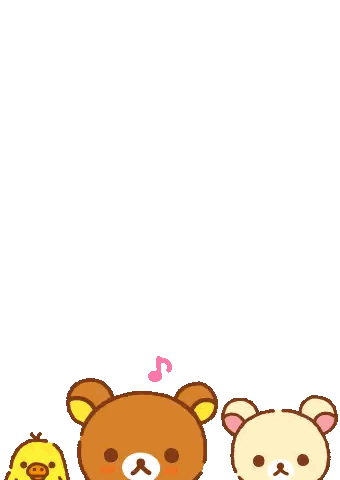 Three Teddy Bears With Pink Music Note Sticker
