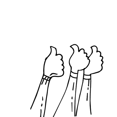 Three Thumbs Up Drawing Sticker
