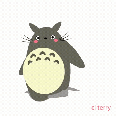 Three Totoro Bears In Blue Headbands CL Terry GIF