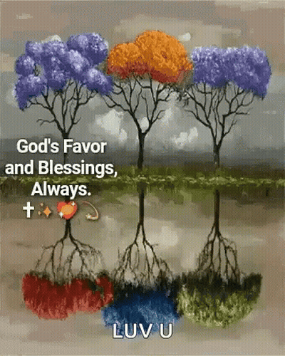 Three Trees Painting With Blessings GIF