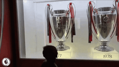 Three Trophies In Glass Case 1978 GIF