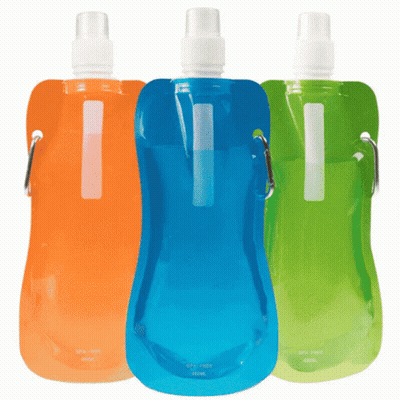 Three Water Bottles BPA Free Lined Up GIF
