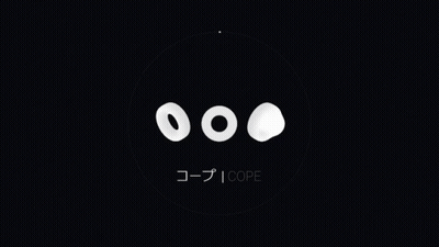 Three White Circles Saying Cope On Black Background GIF